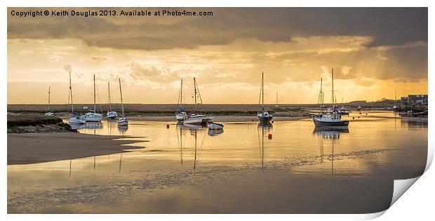 Wells harbour, early morning Print by Keith Douglas