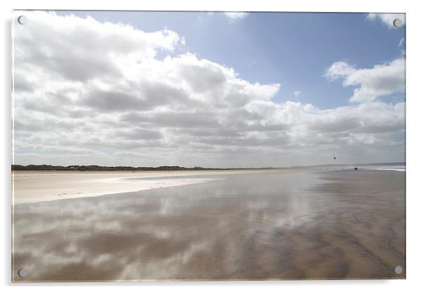 Saunton sands beach, North Devon Acrylic by Helen Cooke