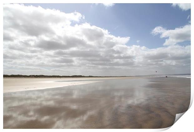 Saunton sands beach, North Devon Print by Helen Cooke