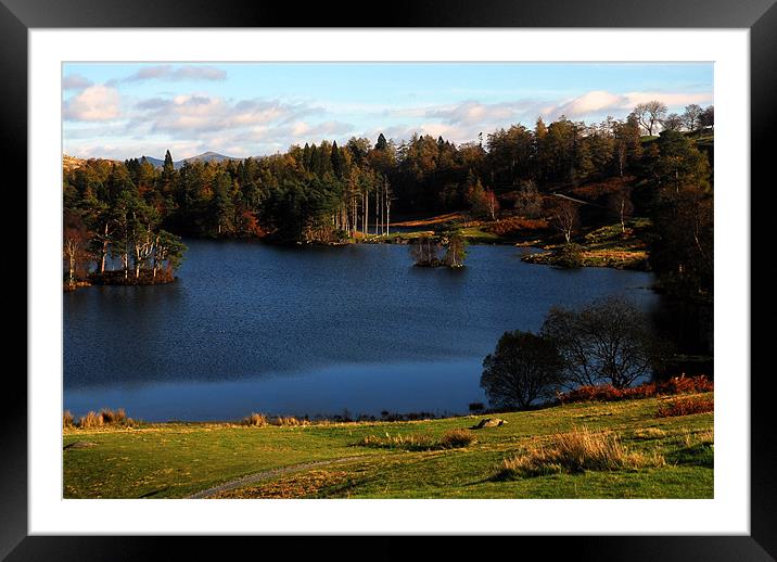 Nice Blue Lake in Cumbria Framed Mounted Print by JEAN FITZHUGH