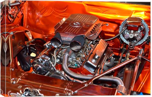 Classic car engine. Canvas Print by David Lally