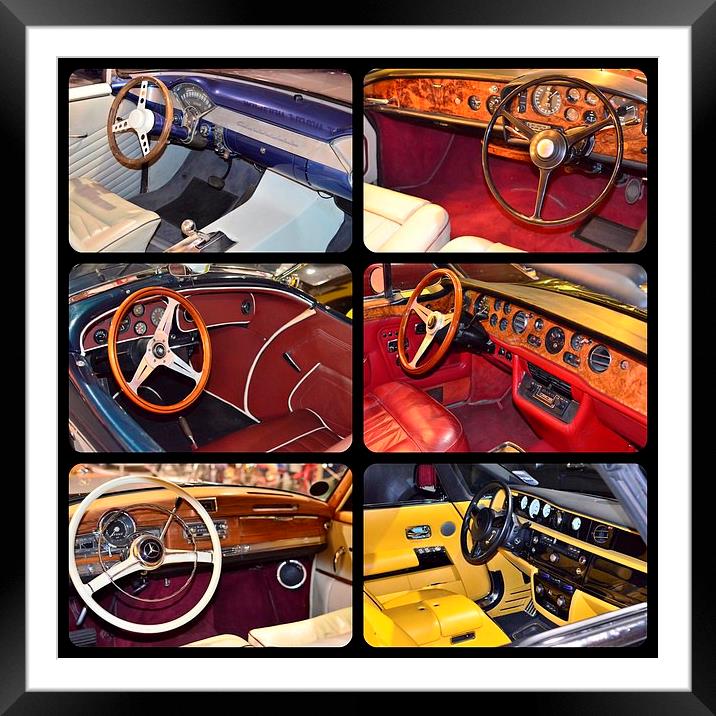 Classic cars interiors. Framed Mounted Print by David Lally