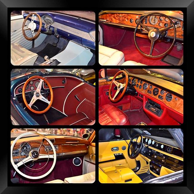 Classic cars interiors. Framed Print by David Lally