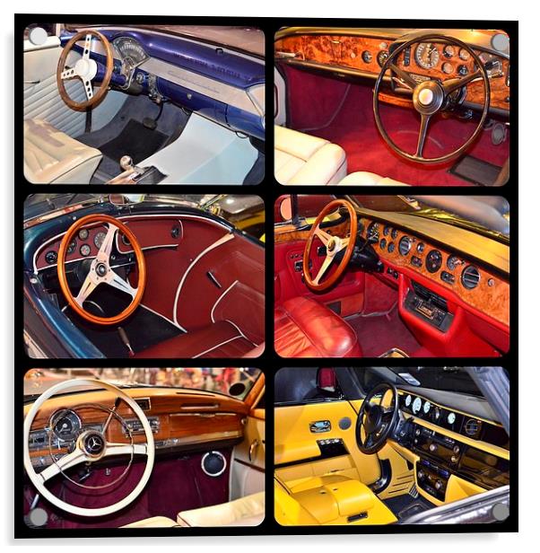 Classic cars interiors. Acrylic by David Lally