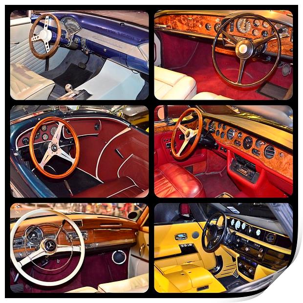 Classic cars interiors. Print by David Lally