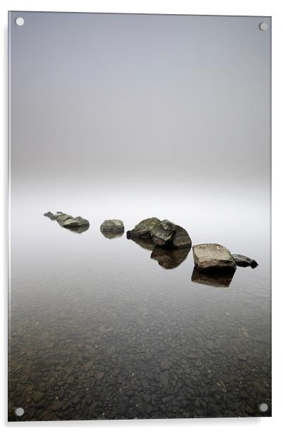 Loch Lomond Boulders Acrylic by Grant Glendinning