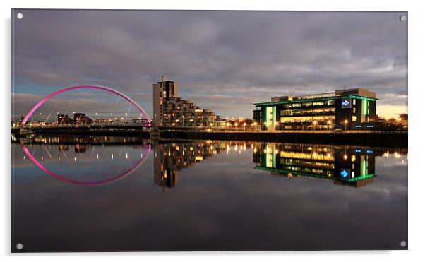 Glasgow Clyde Reflections Acrylic by Grant Glendinning