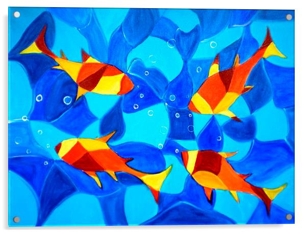 Joy Fish Acrylic by Manjiri Kanvinde
