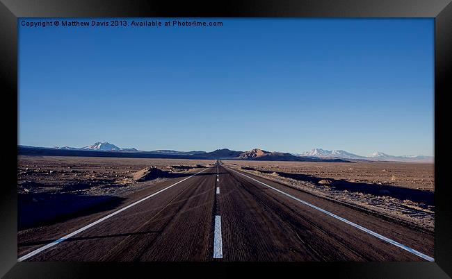 Road to Atacama Framed Print by Matthew Davis