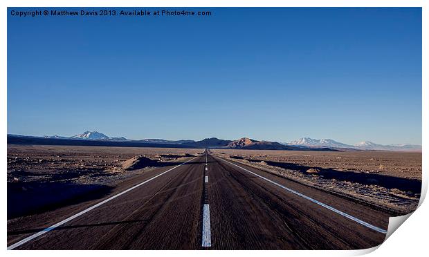 Road to Atacama Print by Matthew Davis
