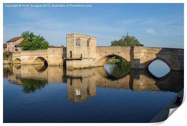 St Ives Bridge, Cambridgeshire Print by Keith Douglas