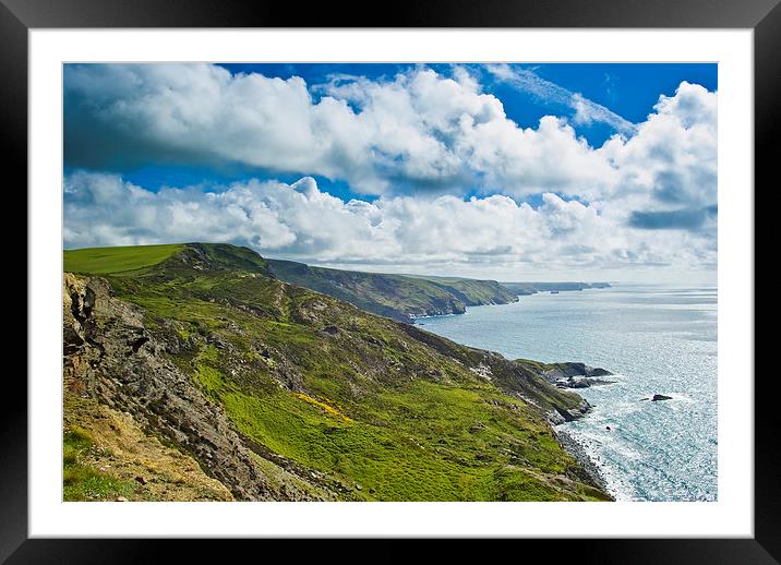 Coastline Cornwall Framed Mounted Print by David Wilkins