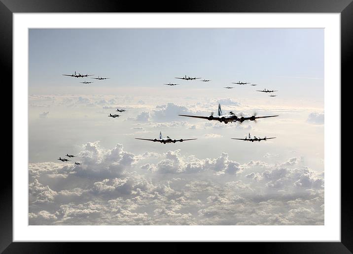 B-17 Bomb Group Framed Mounted Print by J Biggadike