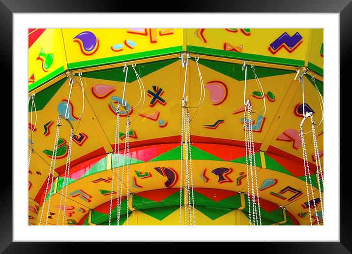 yellow carousel Framed Mounted Print by Helen Cooke