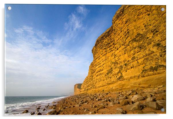 Burton Bradstock Cliffs, Dorset Acrylic by Colin Tracy