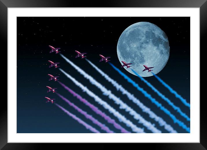 Night Flight Framed Mounted Print by Steve Purnell