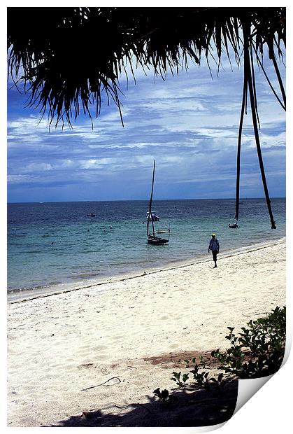 JST2754 Shanzu beach, Mombasa Print by Jim Tampin