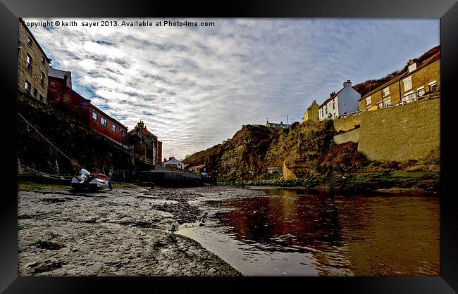 Roxby Beck Staithes Framed Print by keith sayer