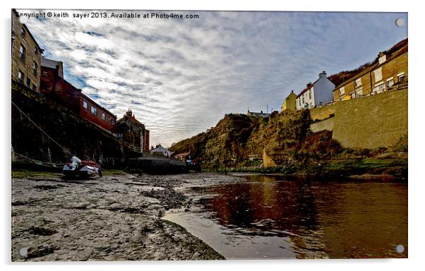 Roxby Beck Staithes Acrylic by keith sayer