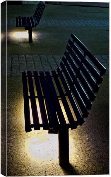 South Bank Benches Canvas Print by Ian Lewis