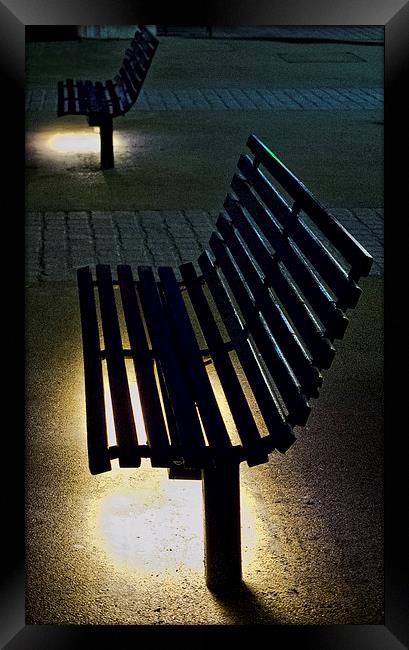 South Bank Benches Framed Print by Ian Lewis