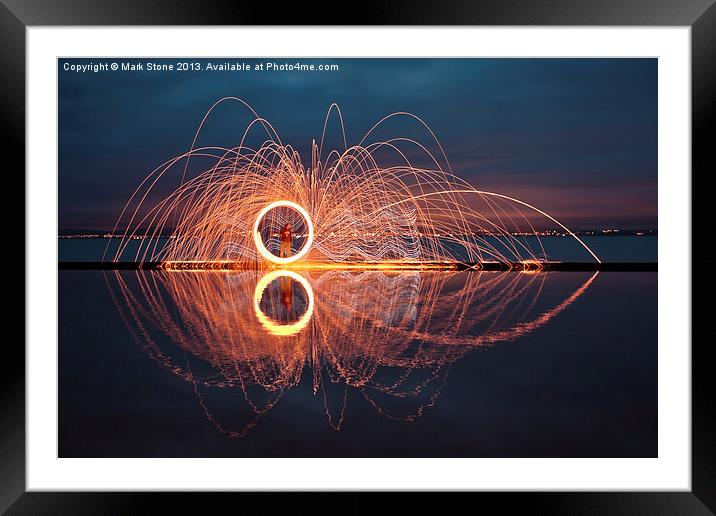 Amazing golden trails of light Framed Mounted Print by Mark Stone