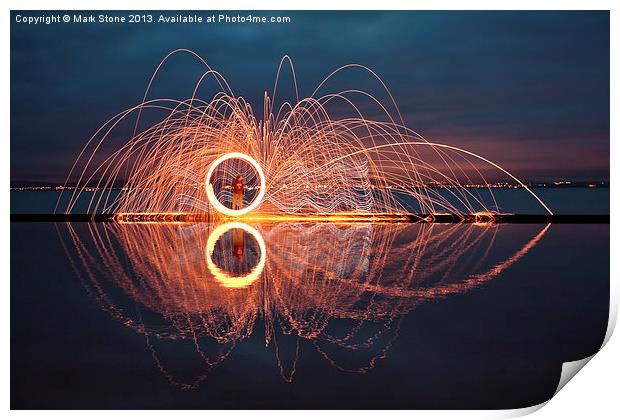 Amazing golden trails of light Print by Mark Stone