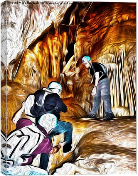 My friend Rina Cave Climbing Canvas Print by John Wain