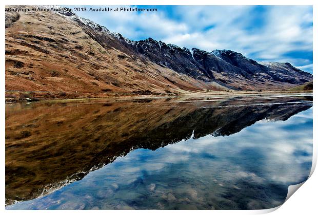 Peaceful GlenCoe Waters Print by Andy Anderson