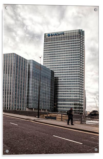 Barclays Building Canary Wharf London Acrylic by Philip Pound