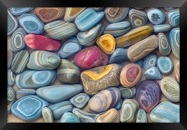 Striated Stones, Lake Josephine Framed Print by David Roossien