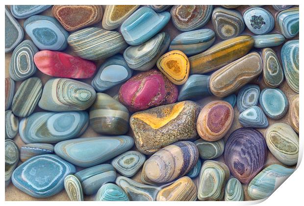 Striated Stones, Lake Josephine Print by David Roossien