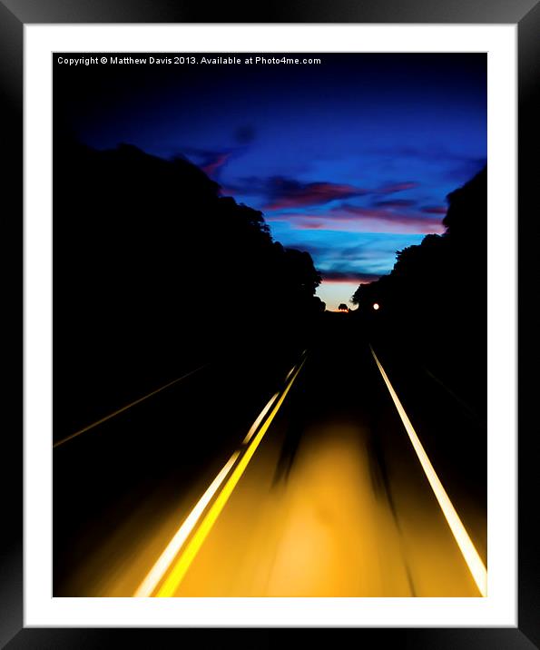 Road to Sunset Framed Mounted Print by Matthew Davis