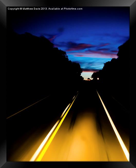 Road to Sunset Framed Print by Matthew Davis