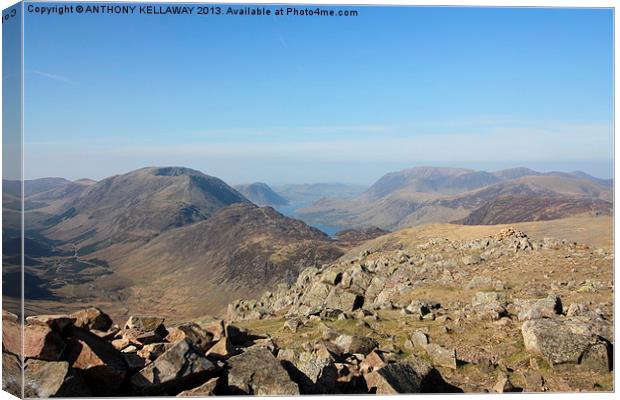 GREAT GABLE SUMMIT VIEW Canvas Print by Anthony Kellaway