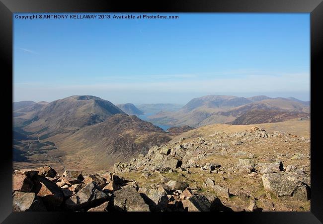 GREAT GABLE SUMMIT VIEW Framed Print by Anthony Kellaway