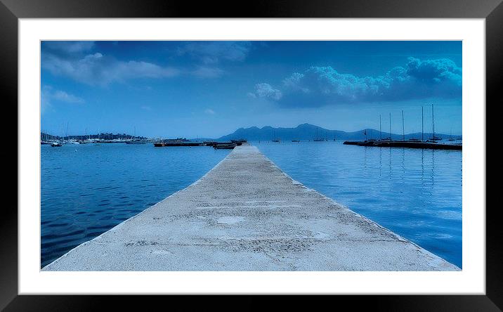 Pier Puerto Pollensa Framed Mounted Print by Louise Godwin