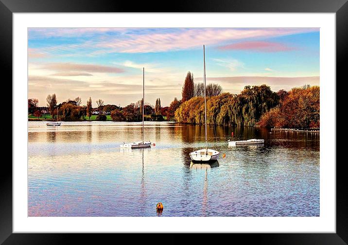 Danson Park, Bexleyheath, Boating Lake Framed Mounted Print by Robert Cane