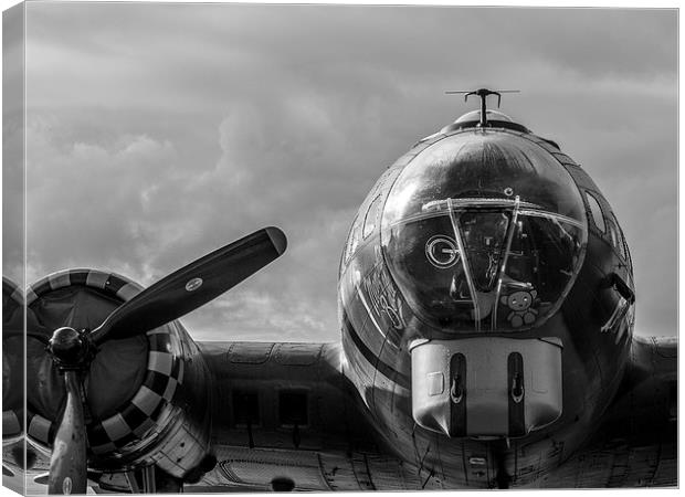 Memphis Belle - black and white version. Canvas Print by Keith Campbell