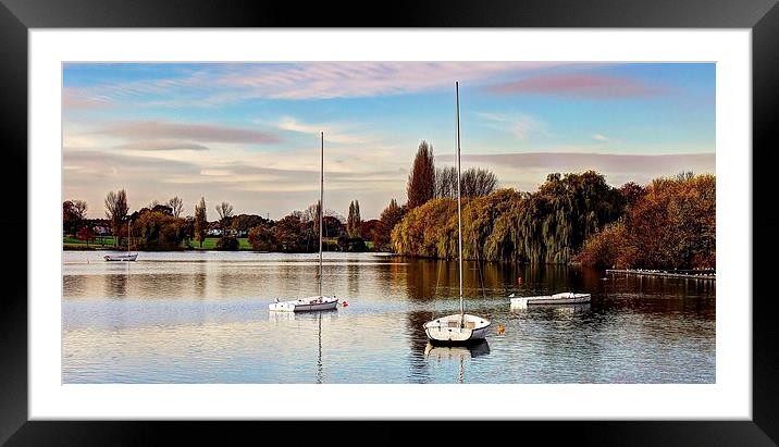 Danson Park, Bexleyheath, Boating Lake Framed Mounted Print by Robert Cane