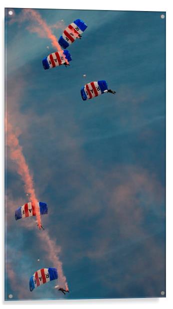 RAF Parachute Team Acrylic by Peter Orr