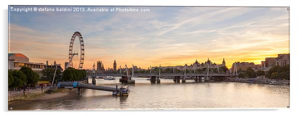 London skyline and river Thames Acrylic by stefano baldini