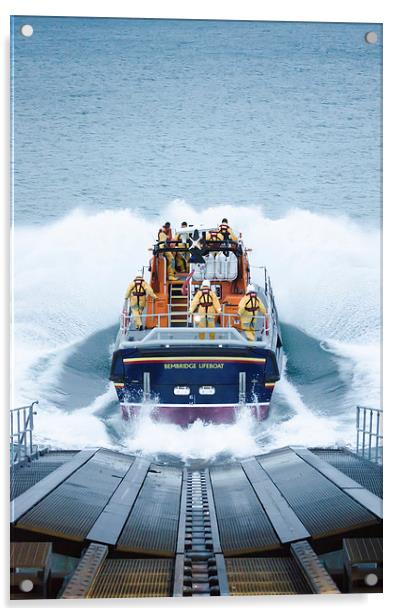Lifeboat Splash Acrylic by Paul Walker