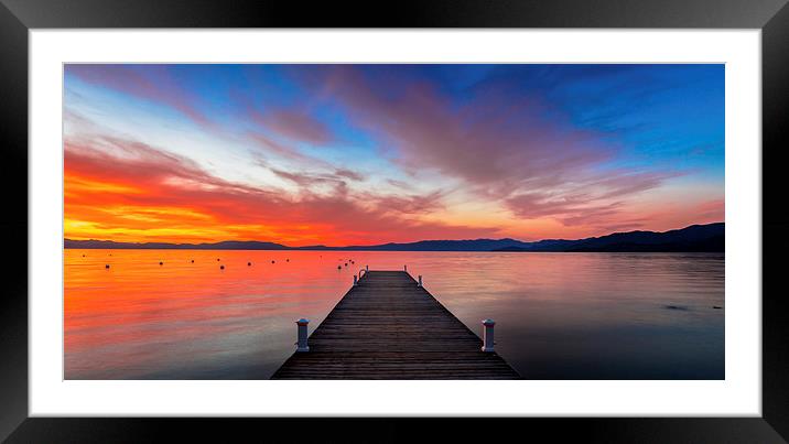 Sunset Walkway Framed Mounted Print by Edgars Erglis