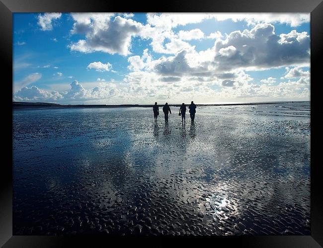 A walk on the beach... Framed Print by Sally Coleman