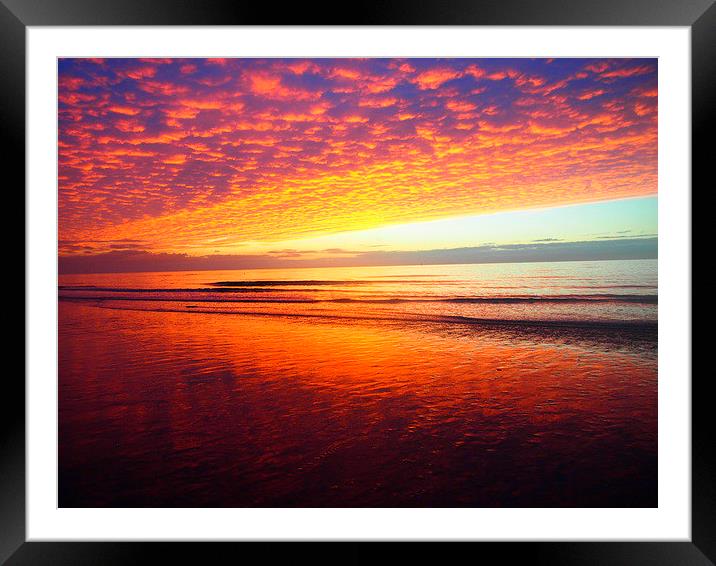 Glorious sky, West Coast Sunset Framed Mounted Print by Sally Coleman