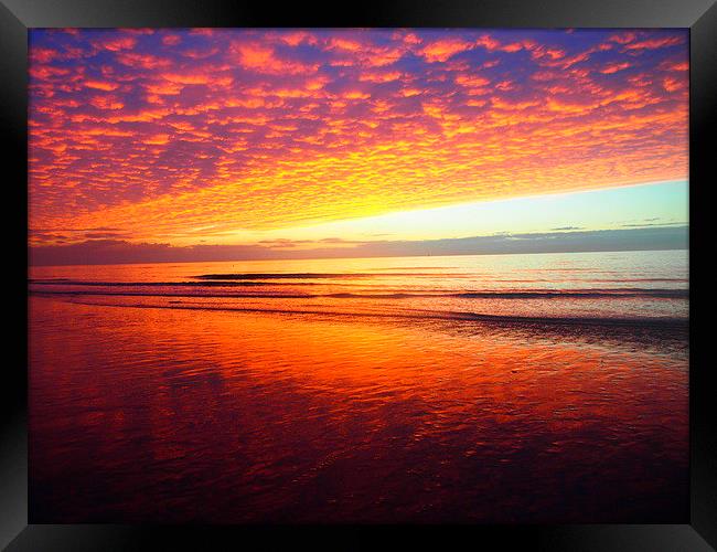Glorious sky, West Coast Sunset Framed Print by Sally Coleman