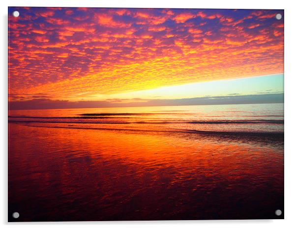 Glorious sky, West Coast Sunset Acrylic by Sally Coleman