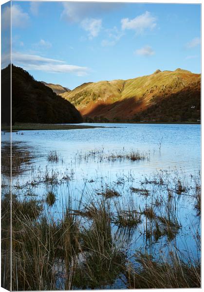 Brothers Water with Angletarn Pikes beyond Canvas Print by Liam Grant