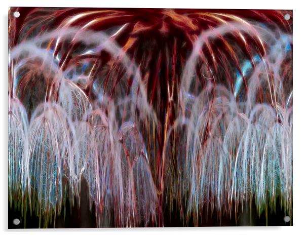 Dandelion Fireworks Acrylic by Roger Green